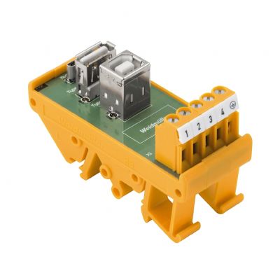 WEIDMULLER RS USB TA-B MB S Moduł interfejsu z terminalem, złączem, Złącze żeńskie typu A, Złącze żeńskie typu B, Złącze żeńskie typu Micro B, LP 5.08mm, 4 P, złącze śrubowe 1446530000 /1szt./ (1446530000)